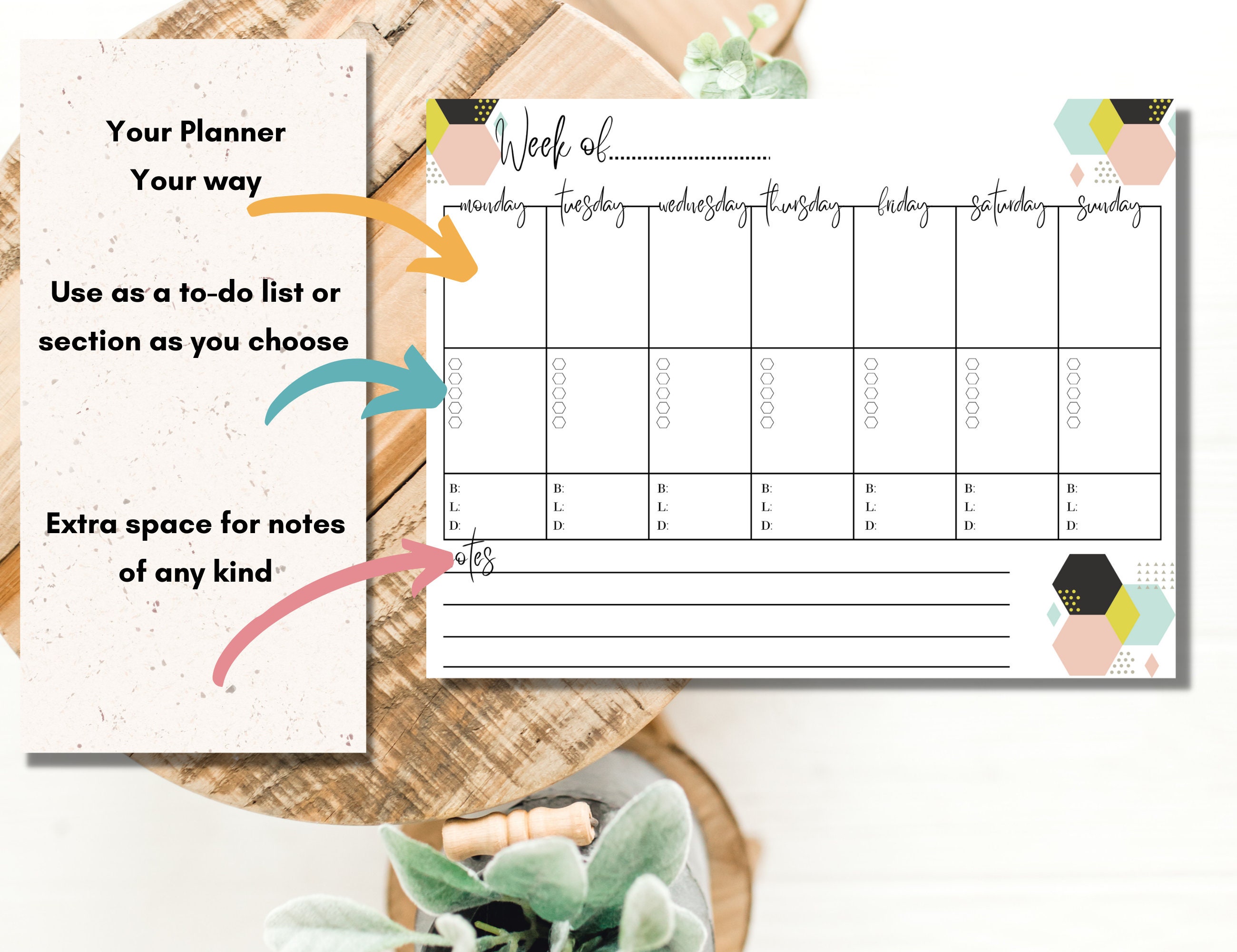Weekly Planner to Do List Printable Digital Weekly Planner Family Kids ...