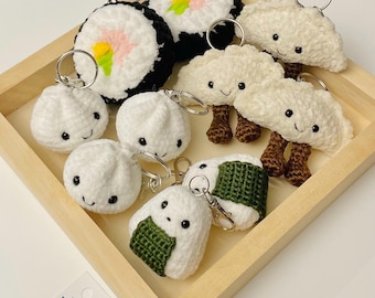 Crochet Dumpling or  Sushi or Onigiri – Adorable Foodie Keychain