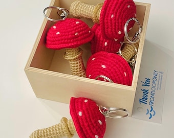 Crochet Mushroom Keychain - Valentine Gift “I’m So Mushroom in Love With You”