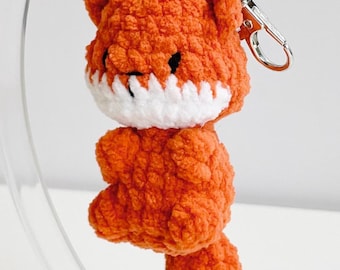 Llavero de zorro de ganchillo – Llavero de peluche Kawaii Amigurumi, llavero de zorro de peluche