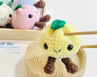 Crochet Baby Bao Dumpling Plush – Kawaii Amigurumi Desk Buddy with Tiny Legs