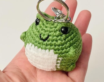 Crochet Frog Keychain – Handmade Amigurumi Charm, Frog Lover Gift