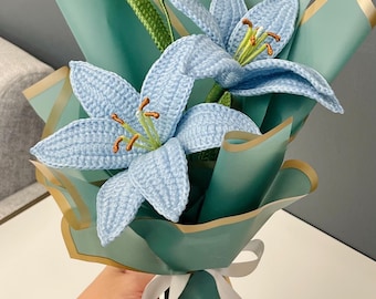 Crochet Lily Bouquet – Handmade Gift for Mother’s Day, Women’s Day & Valentine's Day