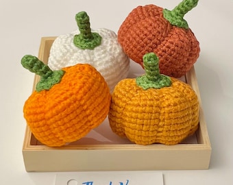 Crochet Pumpkin Keychain, Handmade Fall Bag Charm, Autumn Accessory (2.2 inch)