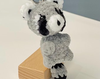 Raccoon Keychain – Handmade Crochet Charm