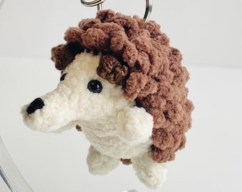 Handmade Amigurumi Hedgehog Keychain, Kawaii Woodland Animal Bag Charm