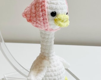 Crochet Mother Duck Keychain | Amigurumi Duck Bag Charm with Bandana, Hat