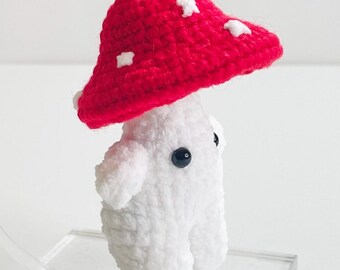 Crochet Baby Mushroom Keychain, Cottagecore Bag Charm, Handmade Woodland Accessory