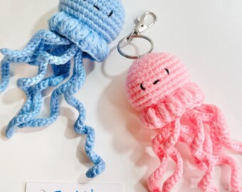 Crochet Octopus Keychain, Handmade Amigurumi Sea Animal, Ocean Accessory, Kawaii Bag Charm