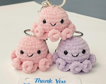 Crochet Octopus Keychain – You Octopi My Heart Keychain, Handmade Valentine Keyring