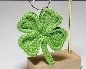 Crochet Four Leaf Clover Keychain – Lucky Amigurumi Bag Charm