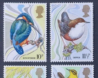 Great Britain 1980 Centenary of Wild Bird Protection Act - Set of 4 Mint Stamps - collecting, crafting, collage, decoupage, scrapbooking