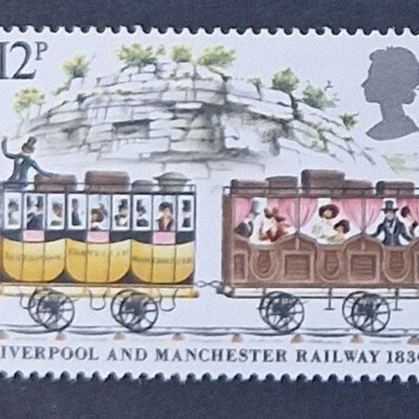 Great Britain 1980 150th Anniversary of Liverpool and Manchester Railway - Set of 6 Mint Stamps - collecting, crafting, collage, decoupage