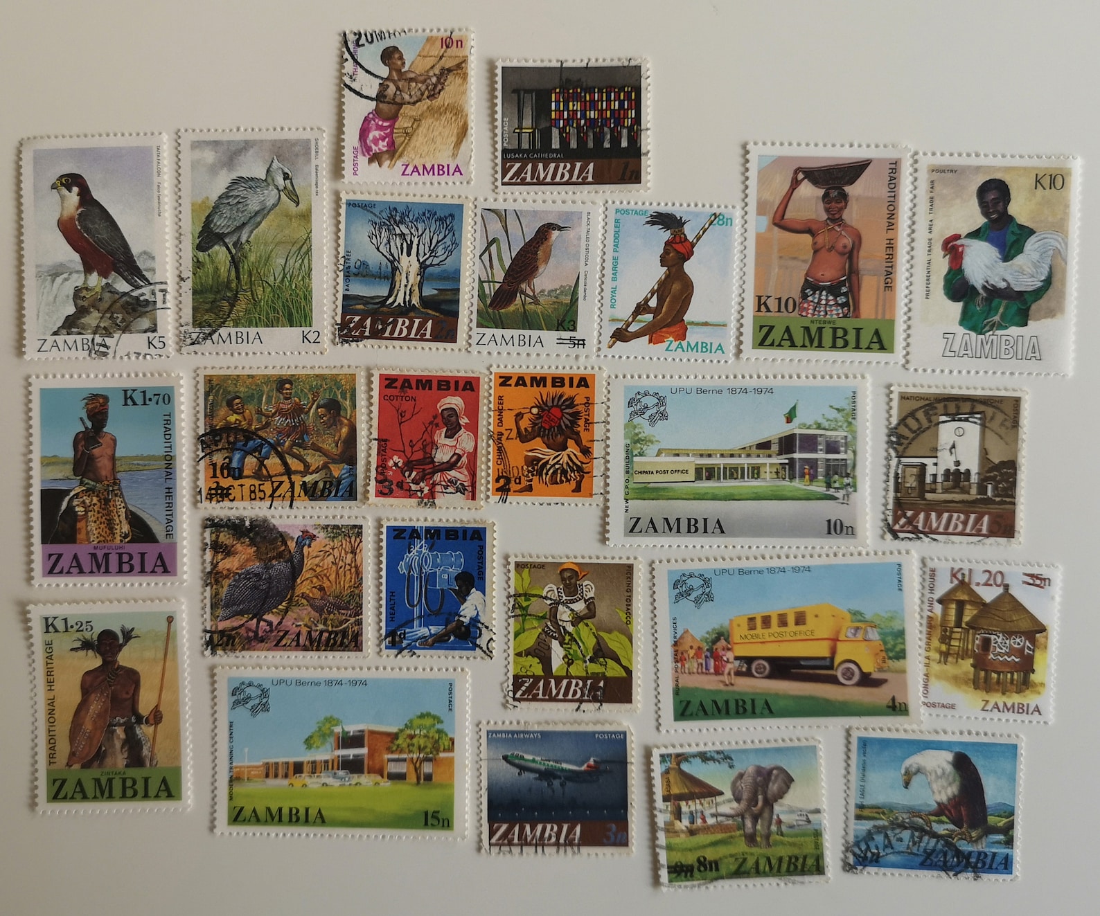 Zambia Postage Stamps - USED & off Paper - 25 to 500 Different ...