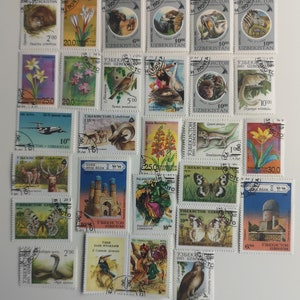 Sellos postales de Uzbekistán - USADOS y sin papel - 25 y 50 diferentes - coleccionismo, manualidades, collage, decoupage, scrapbooking