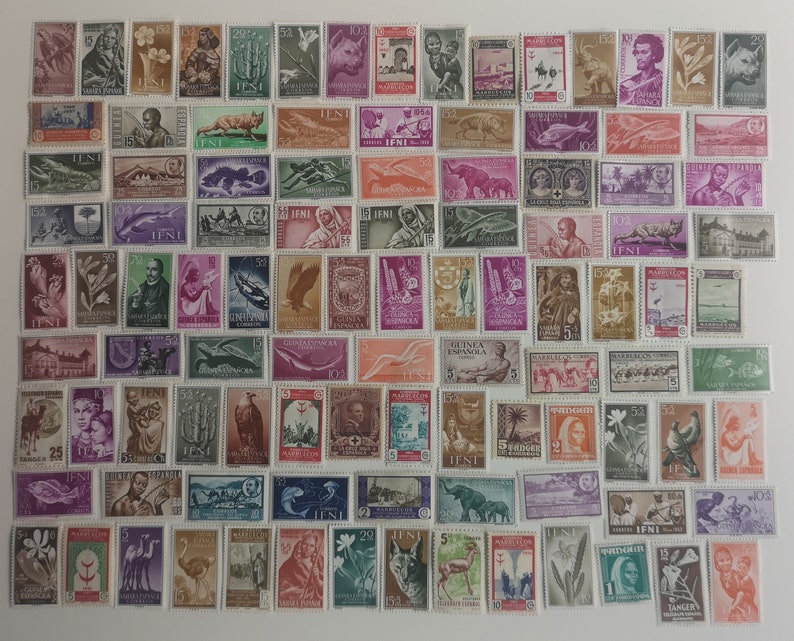 Spanish Colonies Postage Stamps USED & off Paper 100 to 500 Different ...