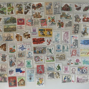 Sellos postales de la República Checa - USADOS y sin papel - 100 a 500 diferentes - coleccionismo, elaboración, collage, decoupage, scrapbooking