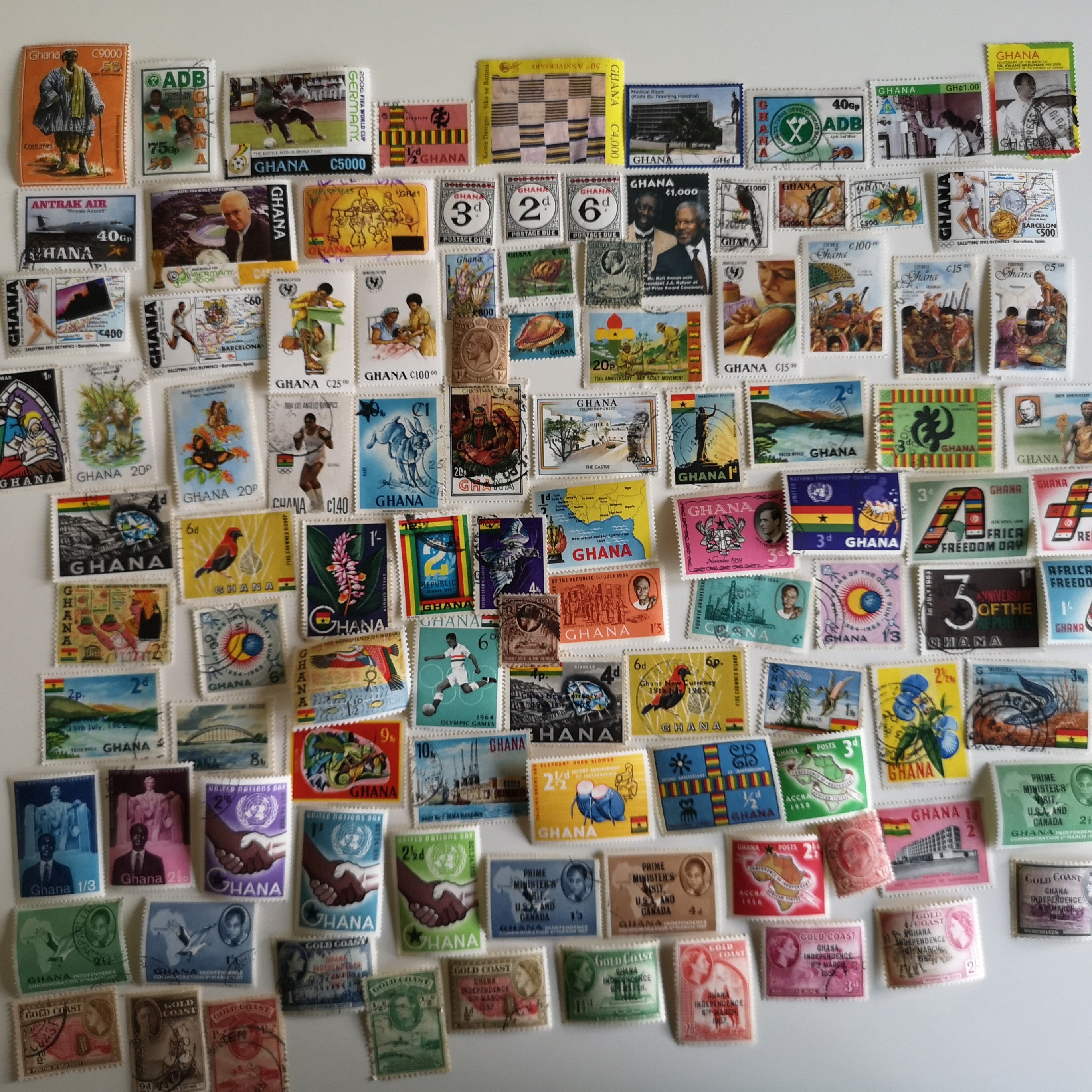 Ghana and Gold Coast Postage Stamps - USED & off Paper - 100 to 500 ...