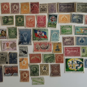 Sellos postales de Haití - USADOS y sin papel - 50 a 500 diferentes - coleccionismo, elaboración, collage, decoupage, scrapbooking