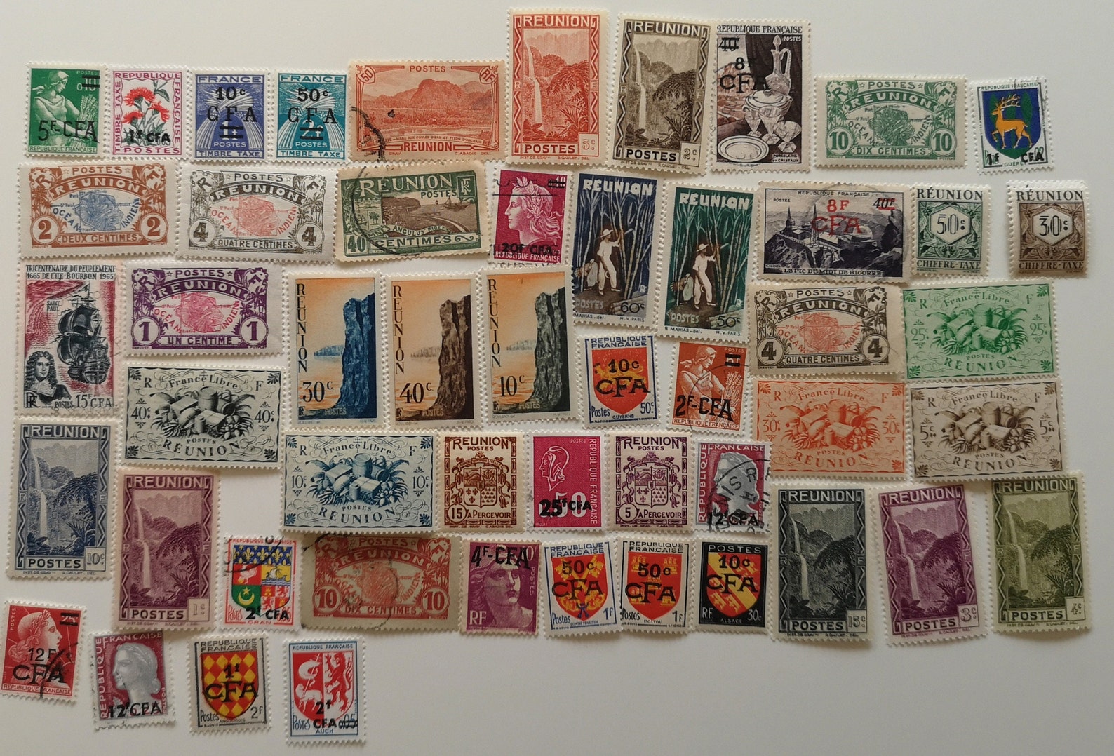 Reunion Postage Stamps - USED & off Paper - 50 and 100 Different ...