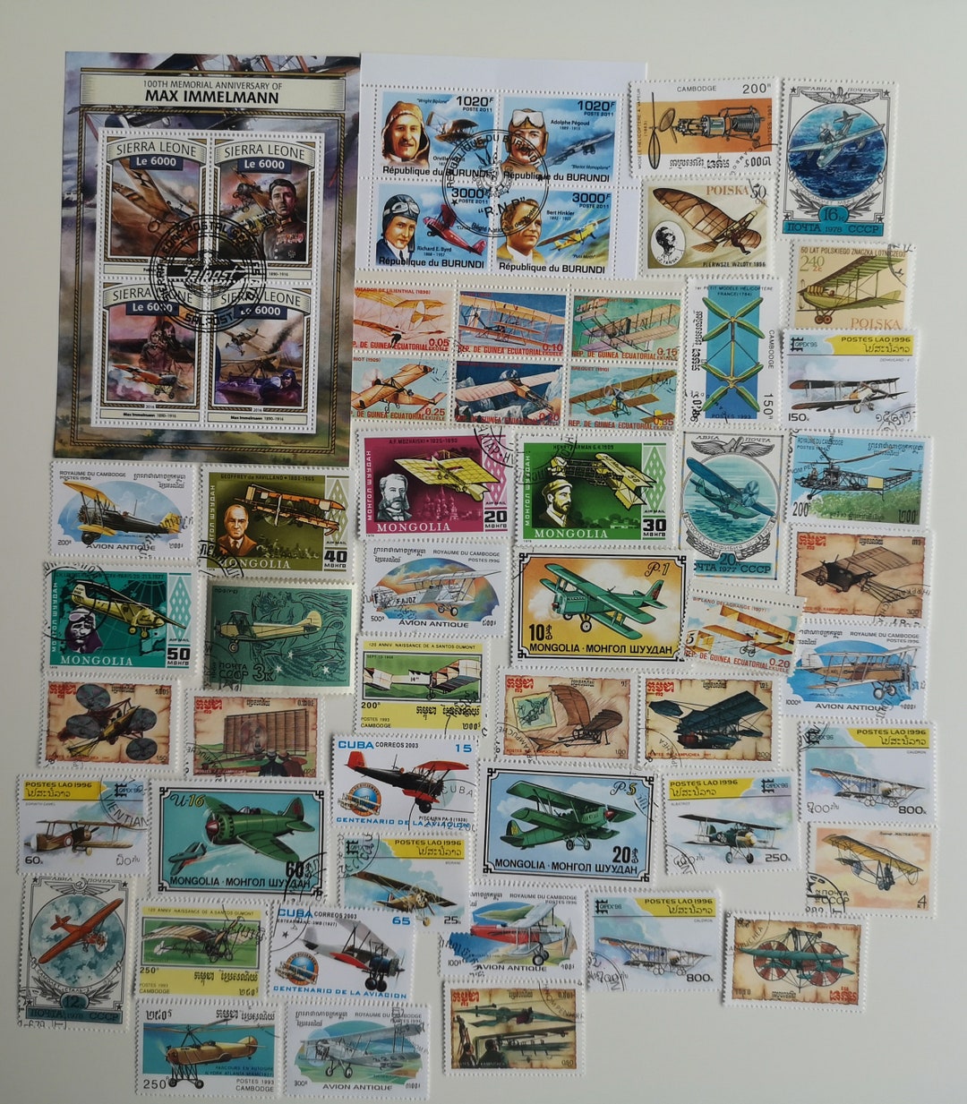 Vintage Planes on Postage Stamps - USED & off Paper - 25 to 100 ...