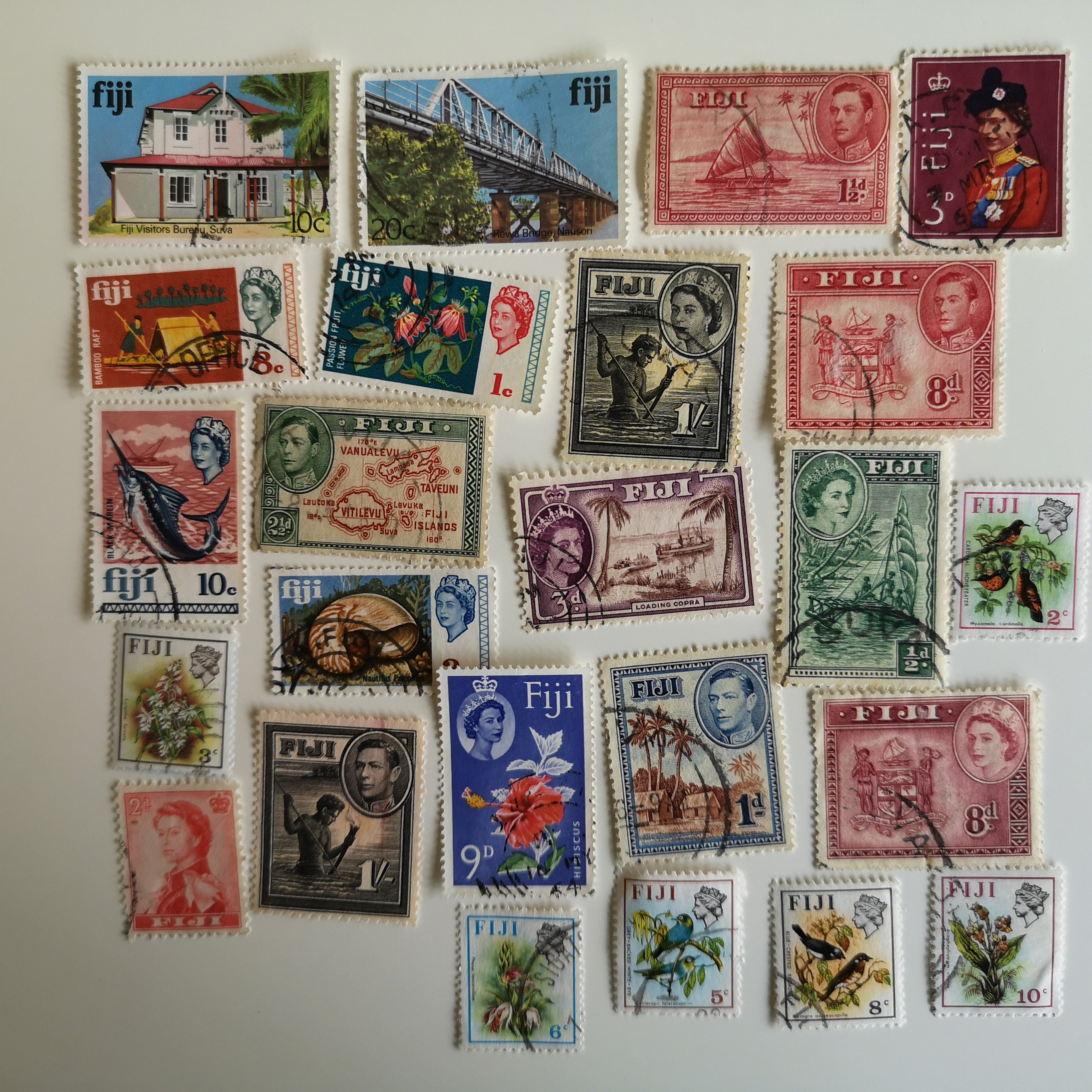 Fiji Postage Stamps - USED & off Paper - 25 to 500 Different - for ...
