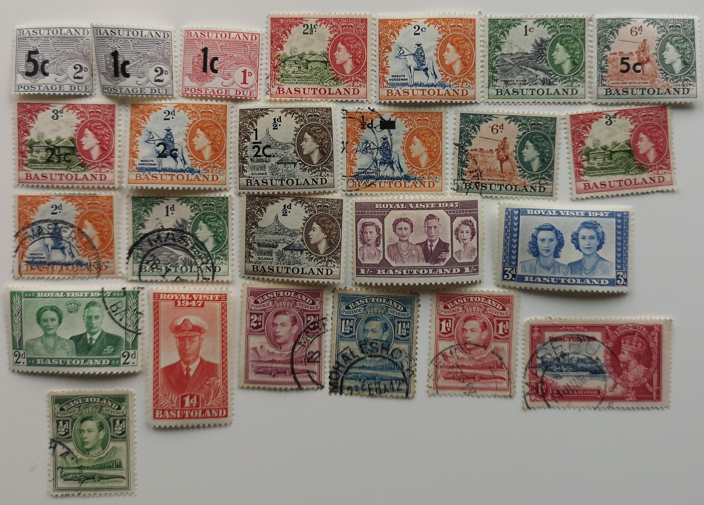 Basutoland Postage Stamps - USED & off Paper - 25 Different ...