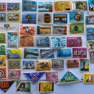 Sellos postales de Ghana - USADOS y fuera de papel - 50 a 800 diferentes - coleccionismo, elaboración, collage, decoupage, álbumes de recortes