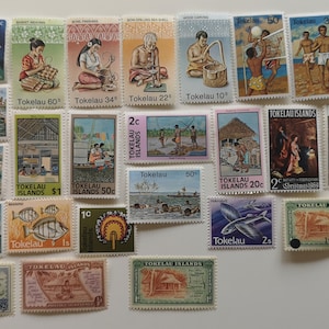 Sellos postales de Tokelau - USADOS y fuera de papel - 25 a 150 diferentes - Para coleccionar, hacer manualidades, collage, decoupage, álbumes de recortes
