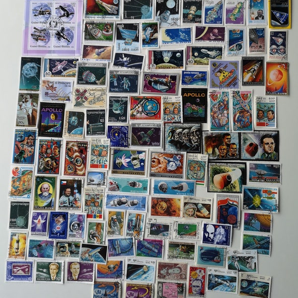 Space & Cosmos Postage Stamps - USED and off paper - 100 to 1000 Different - For collecting, crafting, collage, decoupage, scrapbooking