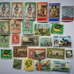Jamaica Postzegels - GEBRUIKT en off-paper - 25 tot 500 verschillende - verzamelen, knutselen, collage, decoupage, scrapbooking