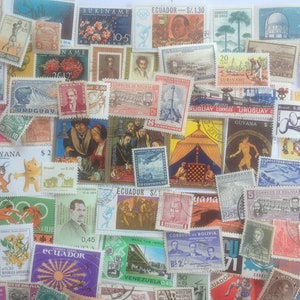 Sellos postales de América del Sur - 500 a 2000 diferentes - USADOS y fuera de papel - Para coleccionar, manualidades, collage, decoupage, scrapbooking