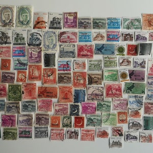 Sellos postales de Pakistán - USADOS y sin papel - Entre 100 y 1500 ejemplares diferentes - Para coleccionar, hacer manualidades, collages, decoupage y álbumes de recortes