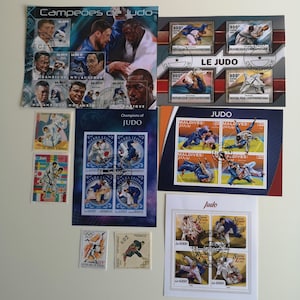 Judo Briefmarken - GEBRAUCHT & aus Papier - 25 verschiedene - Zum Sammeln, Basteln, Collage, Decoupage, Scrapbooking