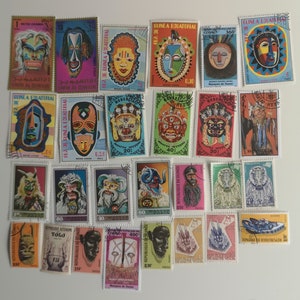 Máscaras en sellos postales - 25 a 100 diferentes - USADAS y sin papel - coleccionismo, elaboración, collage, decoupage, scrapbooking