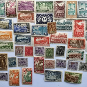 Sellos postales de la Guayana Francesa - USADOS y sin papel - 25 y 50 diferentes - coleccionismo, manualidades, collage, decoupage, scrapbooking