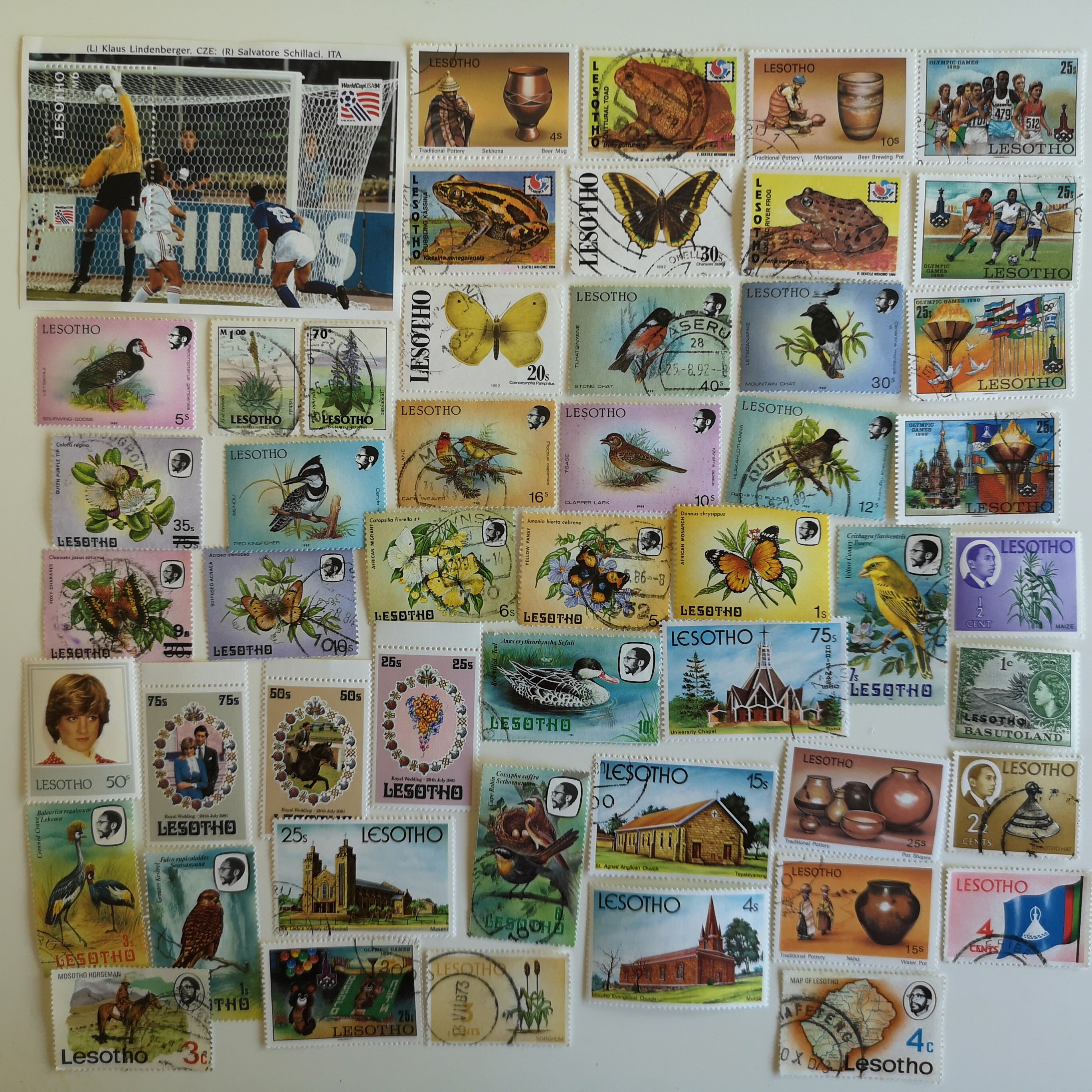 Lesotho Postage Stamps - USED & off paper - 50 to 500 different - collecting, crafting, collage, decoupage, scrapbooking