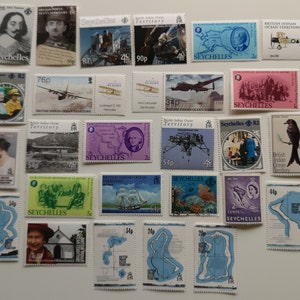 Sellos postales de Seychelles - USADOS y fuera de papel - 25 a 500 diferentes - coleccionismo, elaboración, collage, decoupage, álbumes de recortes