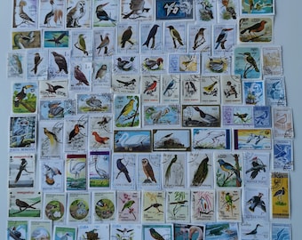 Birds Postage Stamps - USED and off paper - 100 to 1000 Different - collecting, crafting, collage, decoupage, scrapbooking