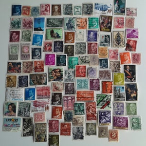 Sellos de España - USADOS y fuera de papel - De 100 a 2000 diferentes - Para coleccionar, manualidades, collage, decoupage, scrapbooking