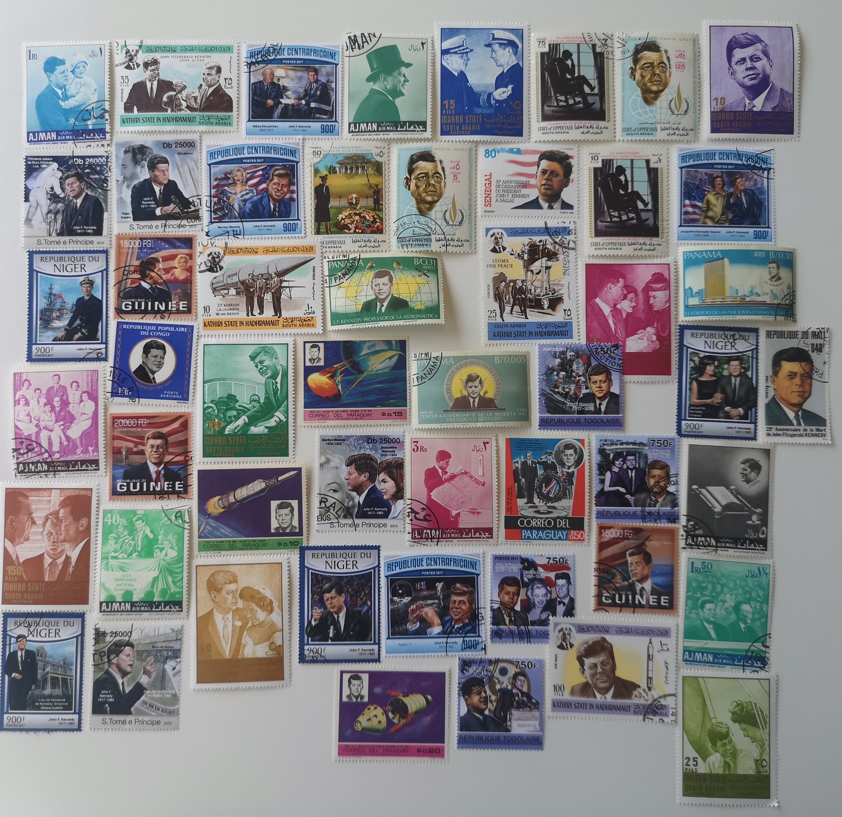 John F. Kennedy/jfk on Postage Stamps - 25 and 50 Different - USED  display picture 1