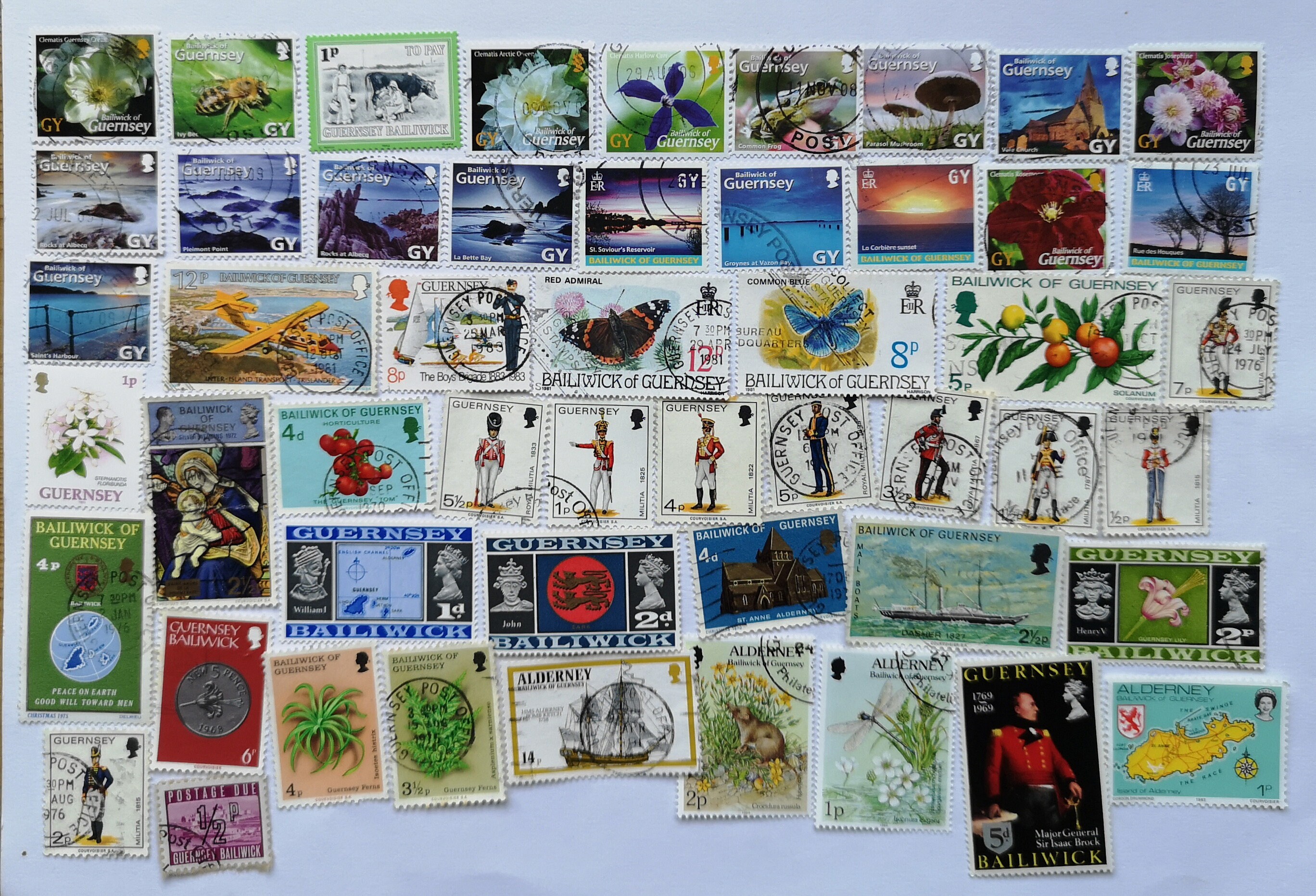 Guernsey Postage Stamps USED & off Paper 50 to 1000 Different for