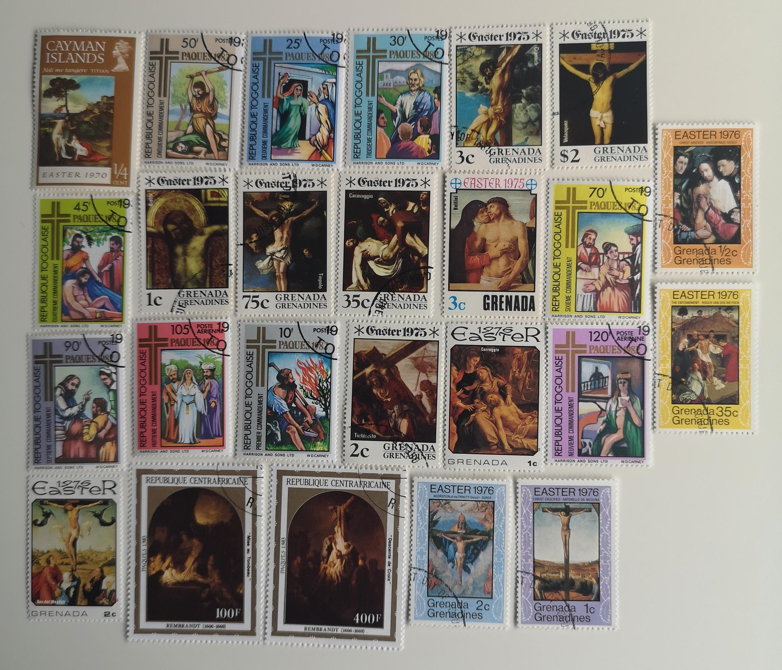 Easter Postage Stamps Showing the Passion of Jesus - 25 and 50