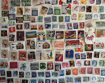 Canada Postage Stamps - USED & off paper - 200 to 2500 different - For collecting, crafting, collage, decoupage, scrapbooking