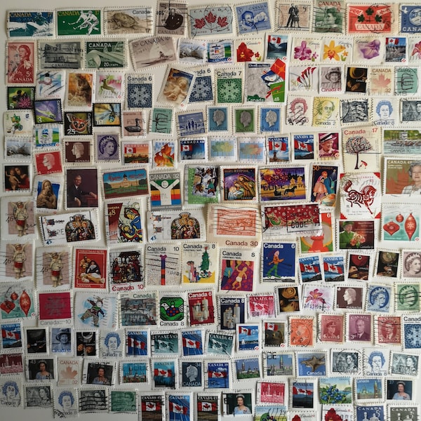 Canada Postage Stamps - USED & off paper - 200 to 2500 different - For collecting, crafting, collage, decoupage, scrapbooking