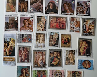 Botticelli Postage Stamps - 25 Different - USED & Off Paper - Pour la collecte, l'artisanat, le collage, le découpage, le scrapbooking