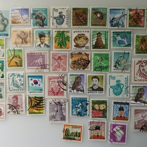 Sellos postales de Corea del Sur - USADOS y sin papel - 50 a 200 diferentes - coleccionismo, manualidades, collage, decoupage, scrapbooking