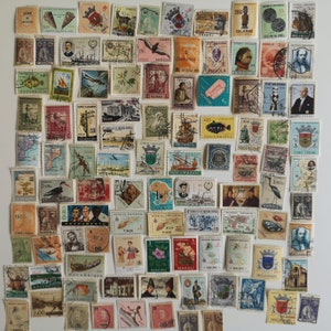 Portuguese Colonies Postage Stamps - USED & off paper - 100 different - collecting, crafting, collage, decoupage, scrapbooking