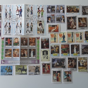 Napoleon Bonaparte på frimärken - 50 till 200 olika - BEGAGNAT & papper - samlande, hantverk, collage, decoupage, scrapbooking