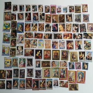Belenes en sellos postales: de 100 a 300 diferentes, USADOS y sin papel, para coleccionismo, manualidades, collage, decoupage, scrapbooking